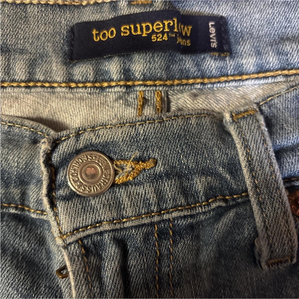 Levi's Low Rise Distressed Denim Jeans Light Wash 7M - Picture 4 of 9